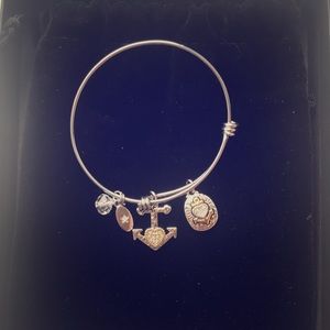 Unwritten two-tone anchor charm bangle bracelet